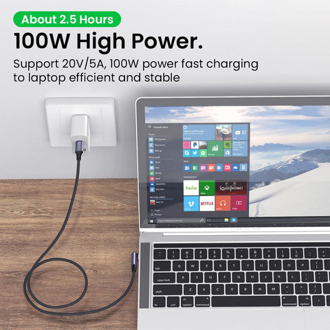 USB C to USB Type C  PD 100W ELbow Cable For Samsung S20 Xiaomi mi 11 MacBook iPad Quick-PA01024-Veeddydropshipping