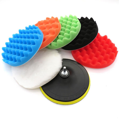 7Pcs Buffing Pad Set Thread 4/5/6/7inch Auto Car Repair Polishing pad-AM00360-Veeddydropshipping