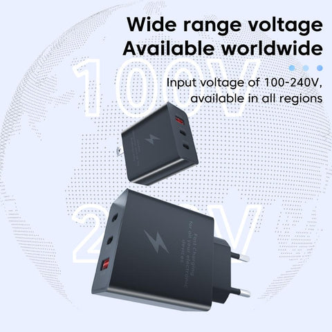 Quick Charge 105W USB Type-C 3 Port Wall Charging For iPhone 14 Mobile Phone EU US Plug-PA00350-Veeddydropshipping
