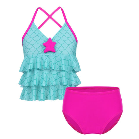 Kids Girls Mermaid Swimsuit Bathing Suit Bikini 2pc Set Swimwear Swimsuit Baby -OS00093-Veeddydropshipping