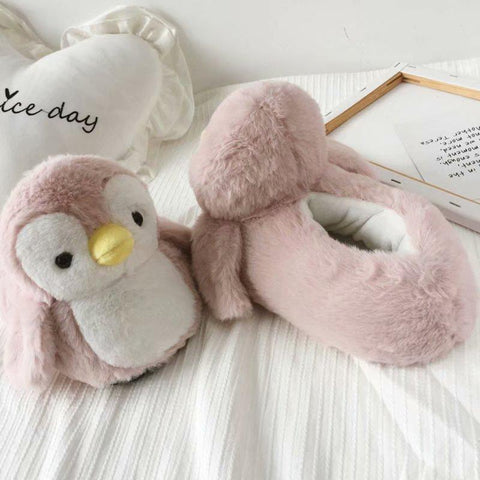 Filled PP Cotton Penguin Doll Home Slippers Soft Animal-BS01127-Veeddydropshipping