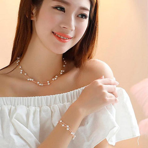 Multilayer Pearl Jewelry Set Luxury 2-Color Fashion   -JW00315-Veeddydropshipping