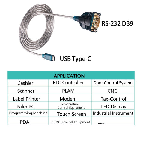 FTDI Type C to DB9 Serial COM Port RS232 Data Transfer Converter -CE01175-Veeddydropshipping