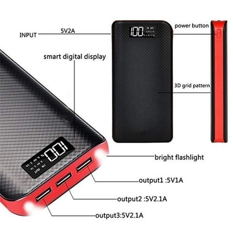 80000mAh High-capacity with Digital Display Mobile Power Bank 3USB Lighting-PA00465-Veeddydropshipping