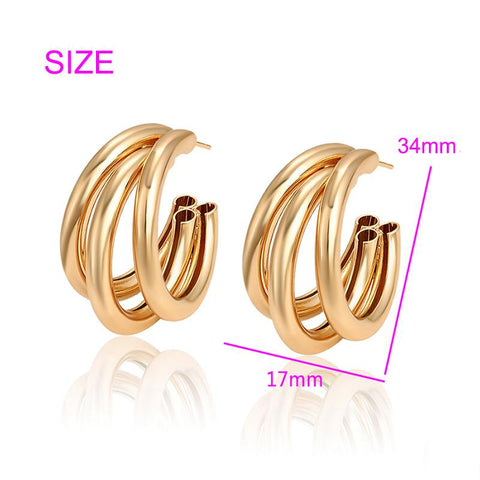 Round Drop Earring for Women Alloy Trendy Earrings Circle-JW01440-Veeddydropshipping