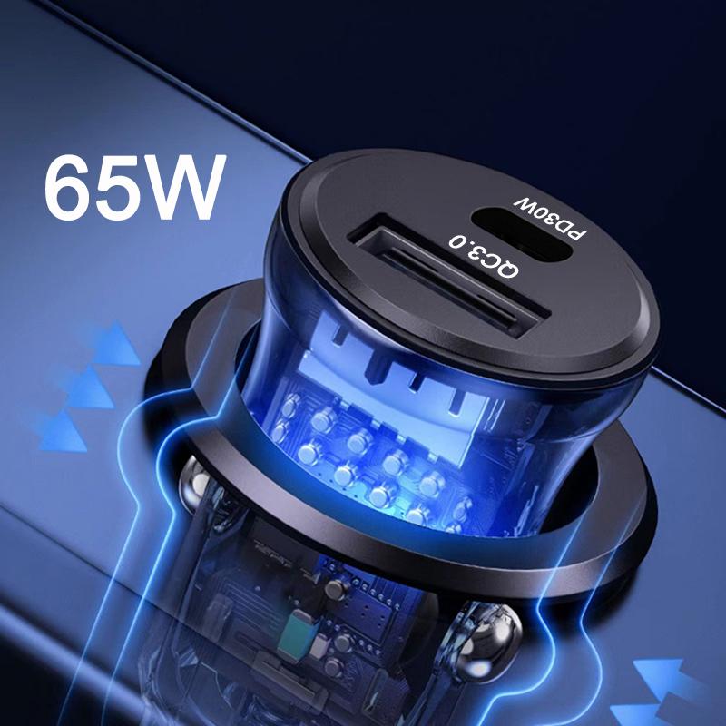 65W Car Charger USB C Fast Charging Adapter-Veeddydropshipping