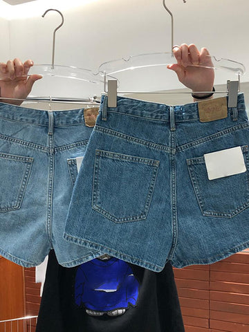 Korean Fashion High Waisted Jeans Shorts-WF00099-Veeddydropshipping