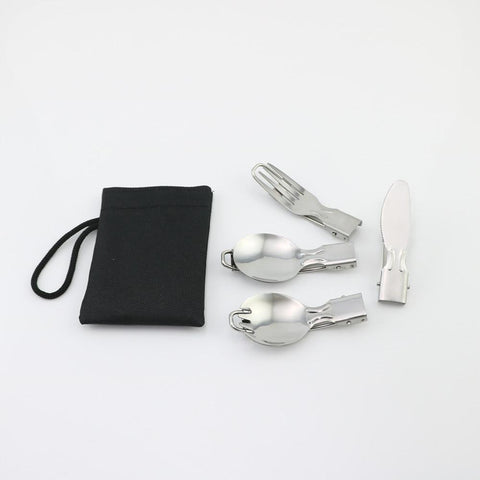 Tableware Stainless Steel Foldable Fork Spoon Knife Picnic Camping-OS01262-Veeddydropshipping