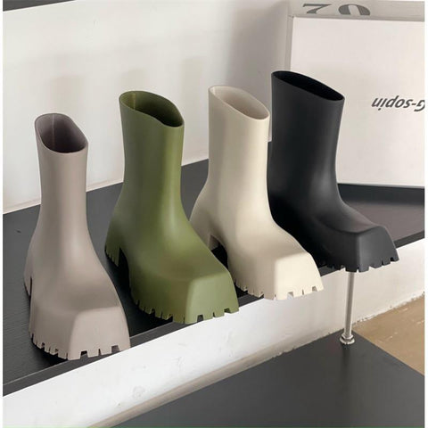 Rain Boots Waterproof Non-slip Short Boot Square Toe Soft-BS00968-Veeddydropshipping
