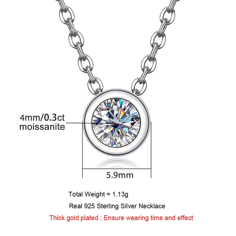 Moissanite 18K Gold Plated 925 Sterling Silver Necklaces  -JW00132-Veeddydropshipping