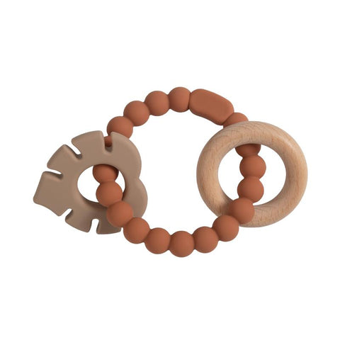 3 in 1 Baby Leaves Pendant Bracelet Teething Wood Ring Food Grade-TB00809-Veeddydropshipping