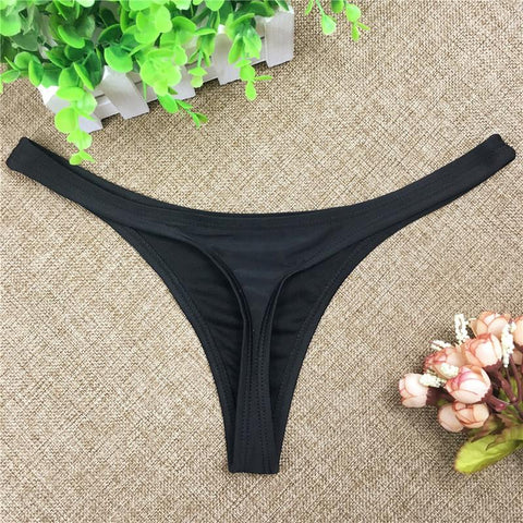 Hot Sale Women Sexy Bottoms Black Tanga Swimsuit Bikini Swimwear Cheeky Thong -OS00132-Veeddydropshipping