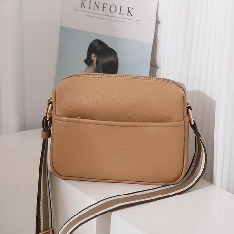 Bags Wide Fabric Strap Crossbody Bag Ladies Fashion Handbags Zipper-BS00106-Veeddydropshipping