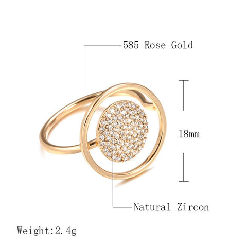 Natural Zircon Full Paved Women Ring  Rose Gold Unique Luxury-JW00030-Veeddydropshipping
