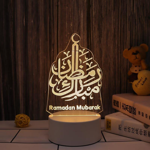 Eid Mubarak 3D Lamp Acrylic LED Night Light-HA00624-Veeddydropshipping
