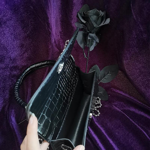 Women Metal Punk Rock Small Handbag Woman Spider Cross-BS00129-Veeddydropshipping