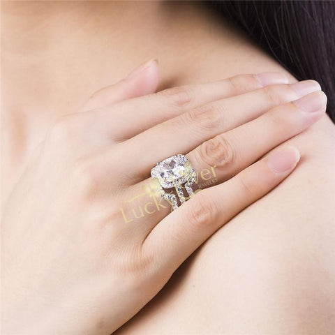 Luxury New Bridal Set Wedding Rings  -JW00422-Veeddydropshipping