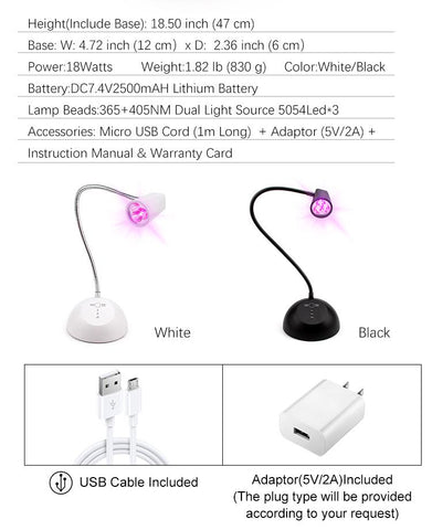 Mini Nail Lamp Dryer Machine Portable UV LED Nail Lamp Light -BH01081-Veeddydropshipping