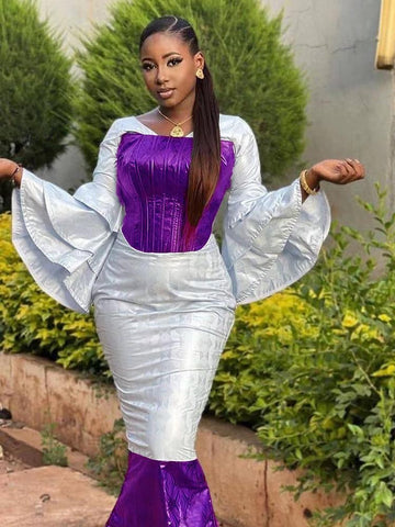 Plus Size Long Sleeve Long Dresses-WF01504-Veeddydropshipping