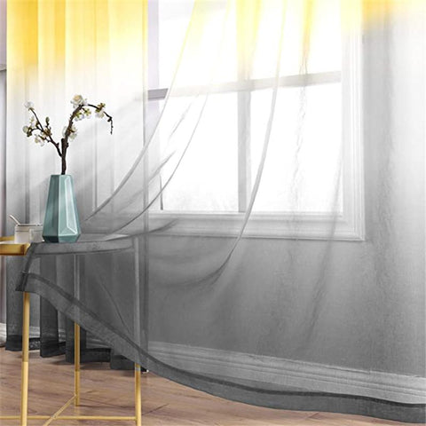 Linen Sheer Curtains for Bedroom Gradient-HA00427-Veeddydropshipping
