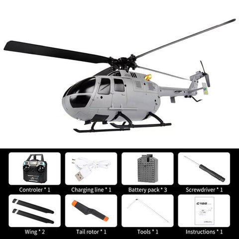 2.4G C186 Military RC Helicopter 4 propellers 6 axis electronic gyroscope for stabilization-TB01411-Veeddydropshipping