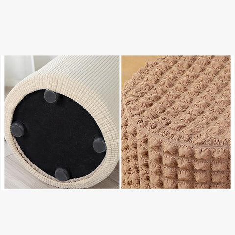 Bubble Lattice Dustproof Solid Color Sofa Stool Cover-HA00547-Veeddydropshipping