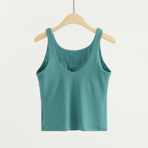 U-neck Backless Yoga Shirts Light Support Gym Clothing Fitness Vest Naked -OS00810-Veeddydropshipping