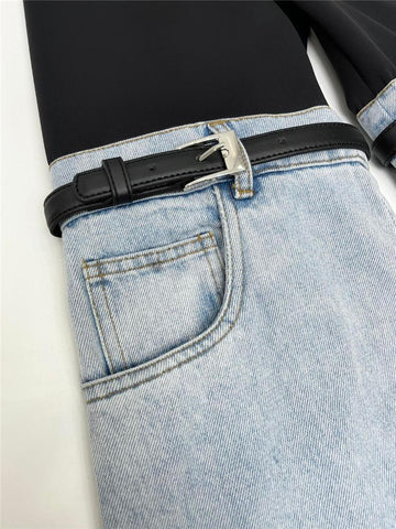 Women High Waist Wide Leg Jeans Elastic Waist-WF00375-Veeddydropshipping
