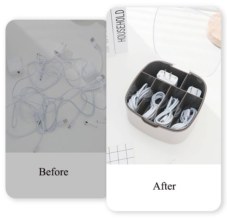 Dust-proof Wire Cable Holder Box Office Drawer  Storage Box-Veeddydropshipping