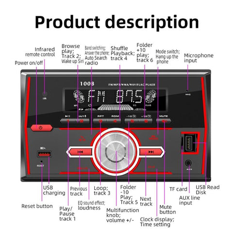Double Din Car Stereo App Control Car Locator 7 Colors Button-AM00660-Veeddydropshipping