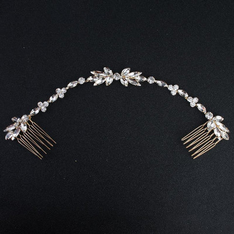 Classic Wedding Long Hair  Crystal Bride Hair Jewelry -JW00490-Veeddydropshipping