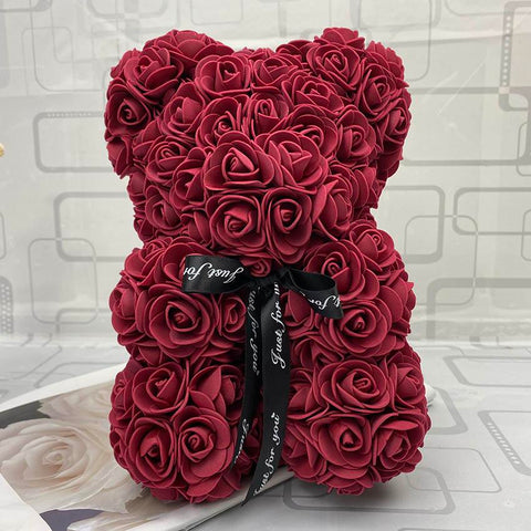Romantic Valentine Eternal Flower Rose Bear-HA00667-Veeddydropshipping