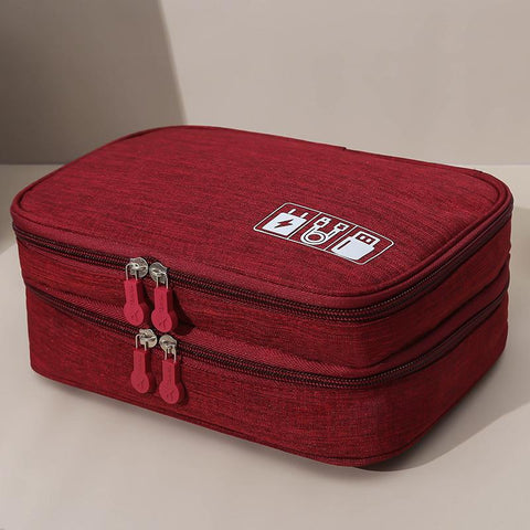 3 Tier Portable Wire USB Line Holder Bag Travel Power Bank Earphone Line Organizer Box-PA00916-Veeddydropshipping