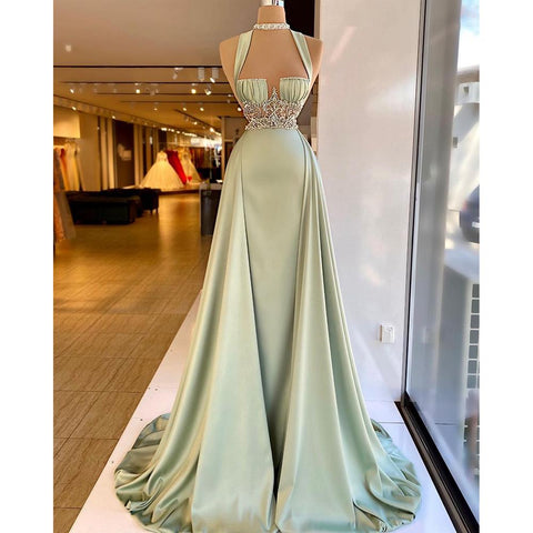 Elegant Satin Crystals Evening Gowns-WF01635-Veeddydropshipping