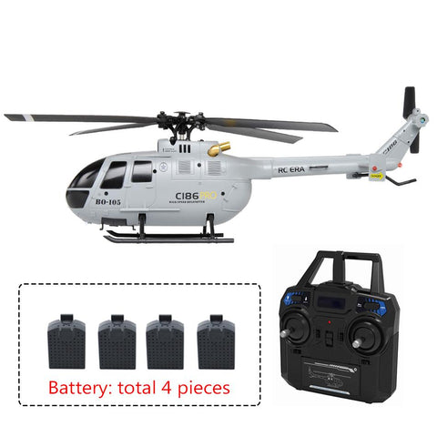C186 Pro RC Helicopter for Adults 2.4G 4 Channel BO105 Scale with Automatic-TB01420-Veeddydropshipping