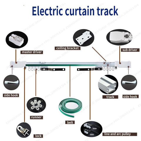 Electric Curtain Track rail Customizable Super silence for tuya Wifi zigbee Curtain-TI01089-Veeddydropshipping