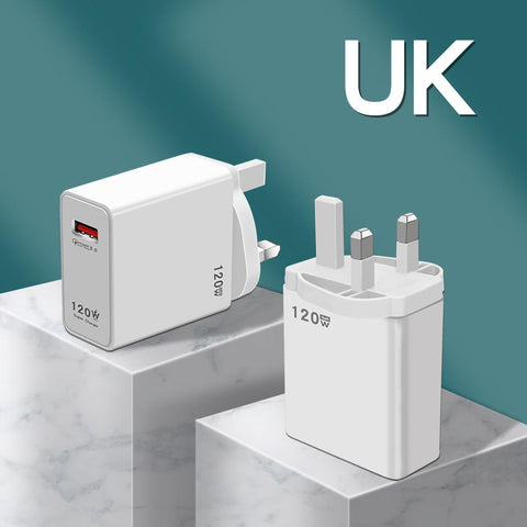 120W Super Fast Charging USB Charger EU/US/UK Plug-PA00039-Veeddydropshipping