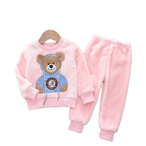 2020 New winter Baby Boy Girl Thicken Pajamas Set Flannel Fleece-TB01072-Veeddydropshipping