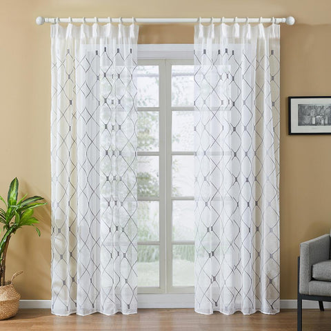 Sheer Curtains Tulle Window Curtains-HA00415-Veeddydropshipping