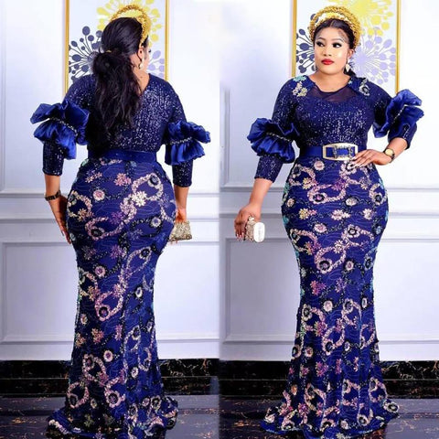 African Women Plus Size Evening Dresses-WF01530-Veeddydropshipping