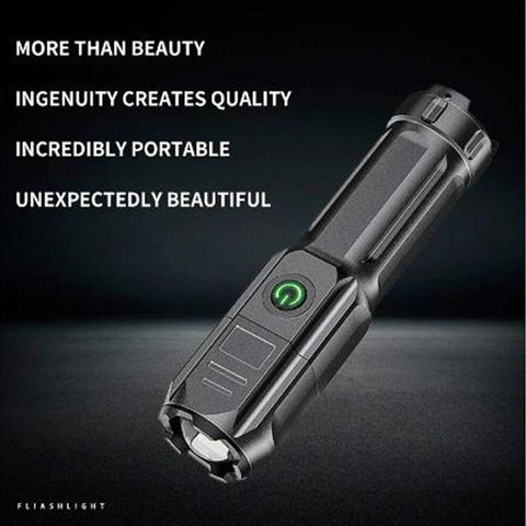Flashlight Outdoor Lighting Lamp Telescopic Zoom Strong Light Flashlight USB-TI00787-Veeddydropshipping