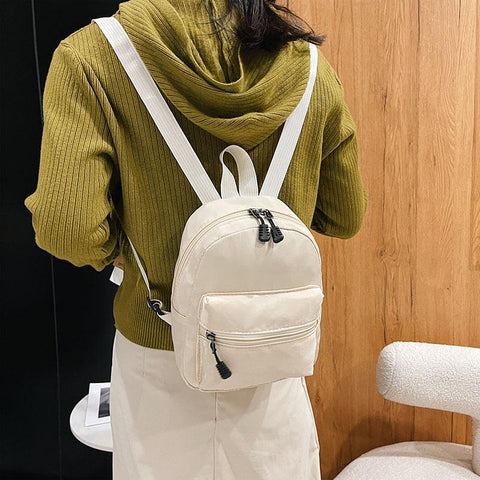 Trend Nylon Female Bag Small School Bags White Rucksack For-BS00021-Veeddydropshipping