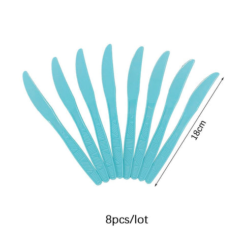 Forks Macaron Color Plastic Knifes Spoons-HA01864-Veeddydropshipping