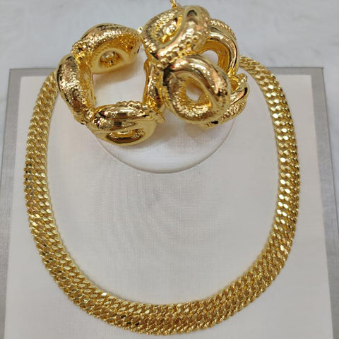 Gold Plated Jewelry Set for Women Round Earrings Pendant  -JW00314-Veeddydropshipping