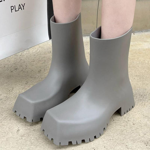 Slip-On Ankle Boots Fashion Platform Short Shoes Non-slip-BS00917-Veeddydropshipping