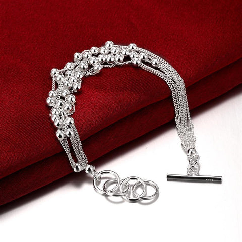 925 Sterling Silver Grape beads Bracelet necklace earrings Jewelry set -JW00211-Veeddydropshipping