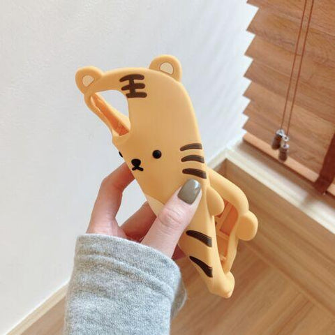 3D Cartoon Cute Tiger Silicone Case for iPhone 13 Pro Max 12 11 XR SE XS 7 8Plus-PA00163-Veeddydropshipping