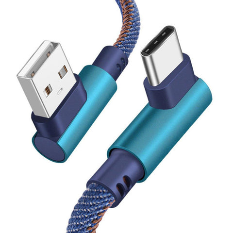 Portable 1 Meters Type-c Double Elbow Style Woven Data Line-PA00406-Veeddydropshipping
