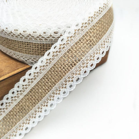Jute Burlap Lace Rolls wedding table decoration-HA00595-Veeddydropshipping
