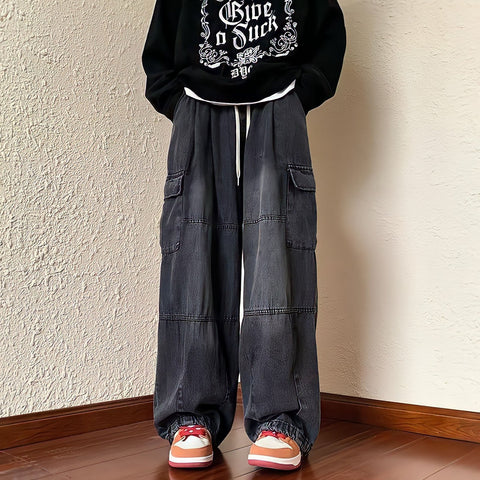 Wide-leg Vintage Jeans Men and Women Autumn-MF00557-Veeddydropshipping